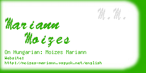 mariann moizes business card